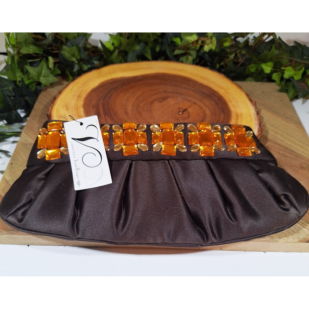 Vanessa Handbags Amber Jeweled Clutch Purse